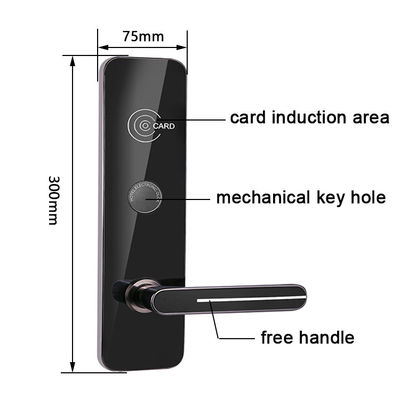 Màu đen RFID thẻ khóa khách sạn khóa cửa thông minh với phần mềm quản lý khách sạn miễn phí
