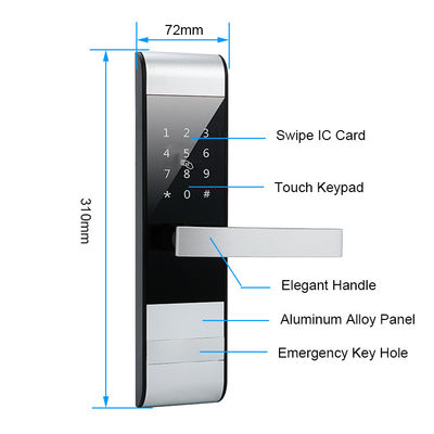 4 trong 1 Password TTlock App Card Smart Keypad Door Lock cho căn hộ khách sạn Văn phòng