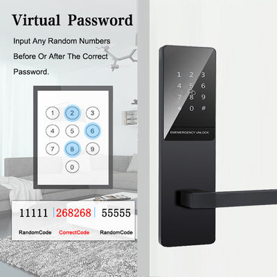 Màu đen cảm ứng bàn phím căn hộ cửa thông minh khóa cho cửa trước