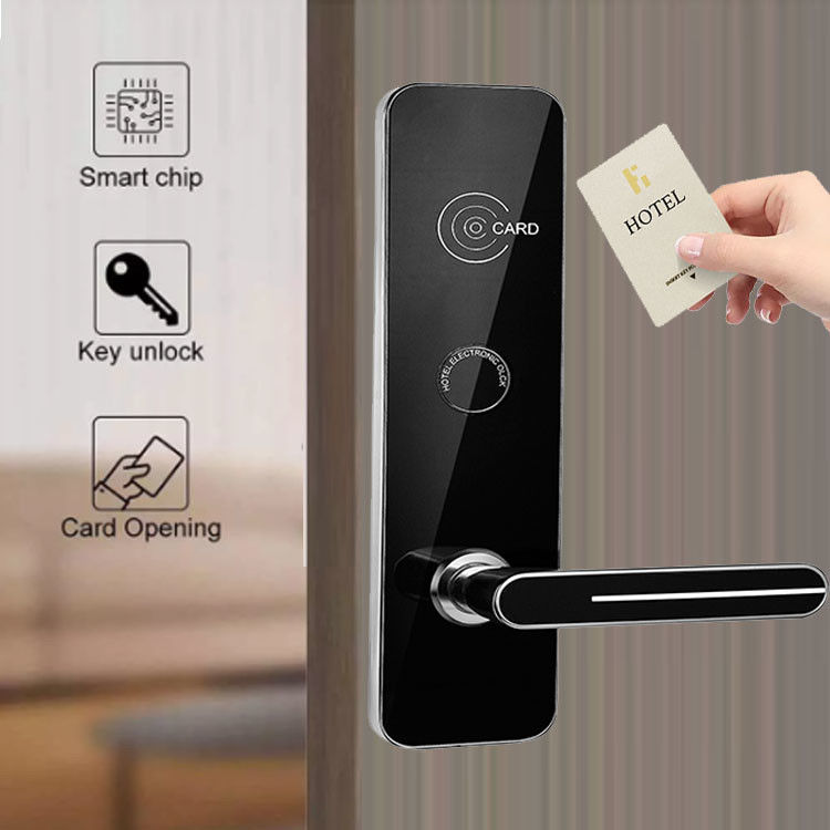 Màu đen RFID thẻ khóa khách sạn khóa cửa thông minh với phần mềm quản lý khách sạn miễn phí