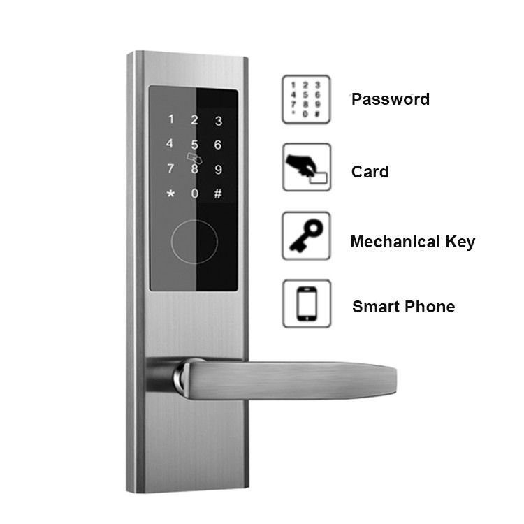 Khóa cửa bằng mật khẩu bảo mật FCC Hệ thống khóa cửa bằng thẻ Rfid 1.5V
